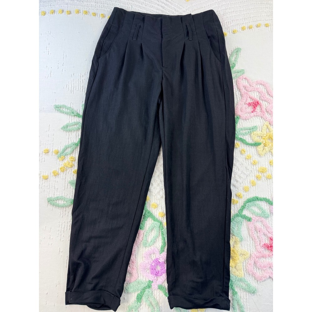 Indigo‎ REIN  Black Pleated High Waist Trousers Women's Size 5 6